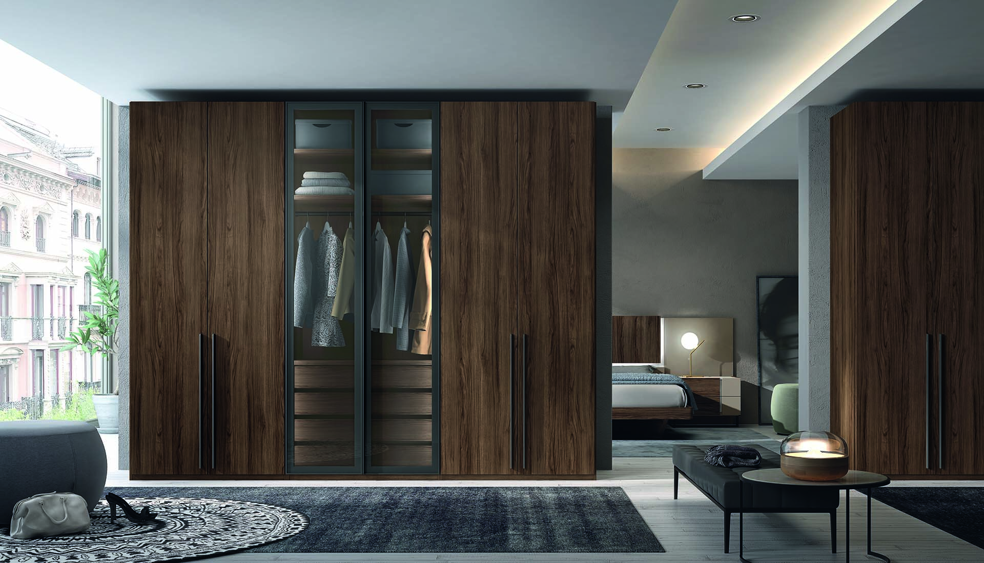 Armario de 6 Puertas centrales con cristal GC-52